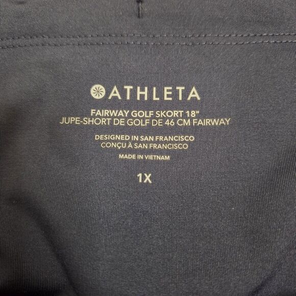 Athleta Skort Womens 1X Blue Fairway GolfSkort 18 Zip Pockets Built-in Shorts - Picture 6 of 12